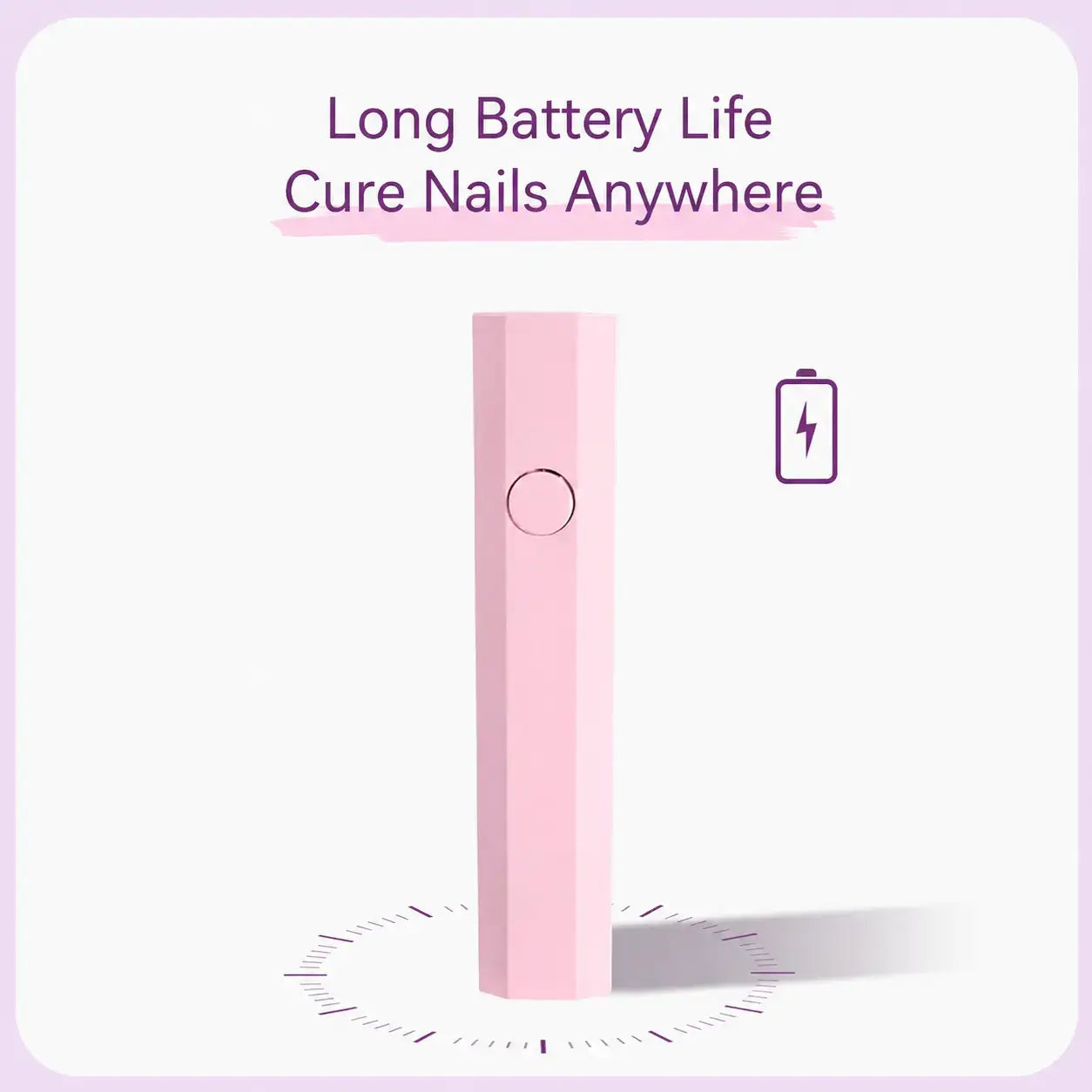 Cordless handheld nail cure lamp — compact one-button design