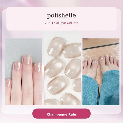 Champagne Rain cat-eye gel shade in the Polishelle Starter Kit
