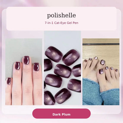 Dark Plum cat-eye gel shade in the Polishelle Starter Kit