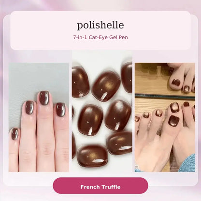 French Truffle cat-eye gel shade in the Polishelle Starter Kit