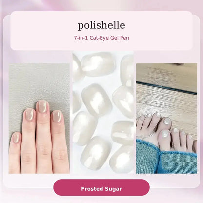 Frosted Sugar cat-eye gel shade in the Polishelle Starter Kit