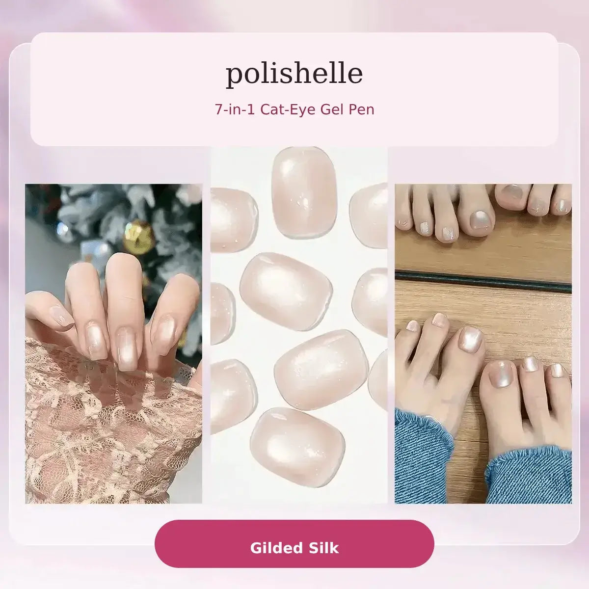 Gilded Silk cat-eye gel shade in the Polishelle Starter Kit