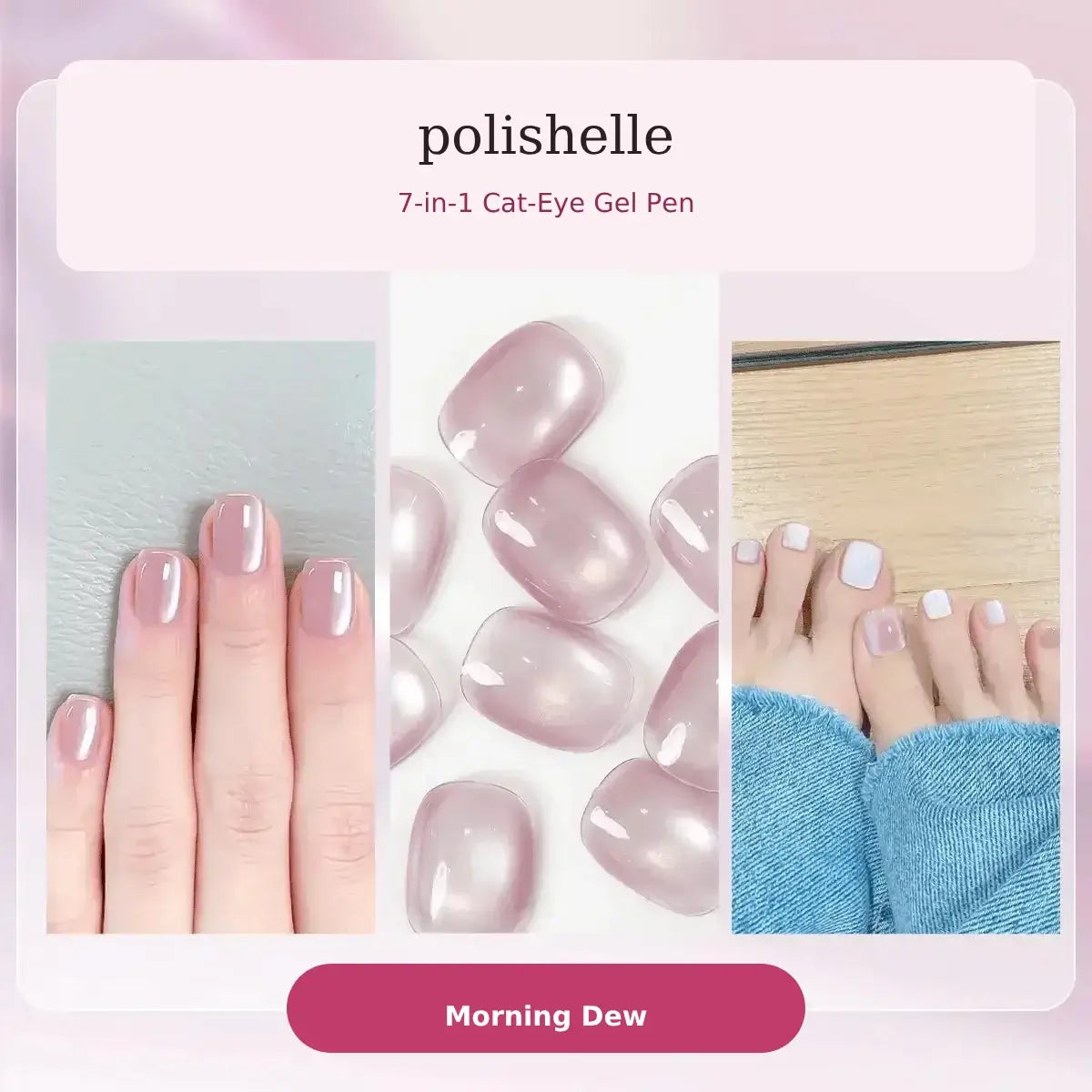 Morning Dew cat-eye gel shade in the Polishelle Starter Kit